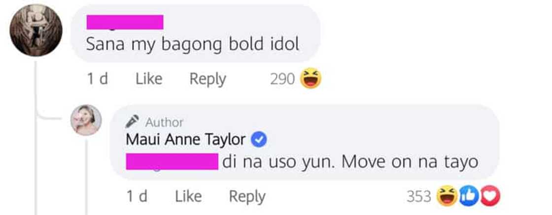 Maui Taylor slams netizen who asked her for a new "bold"