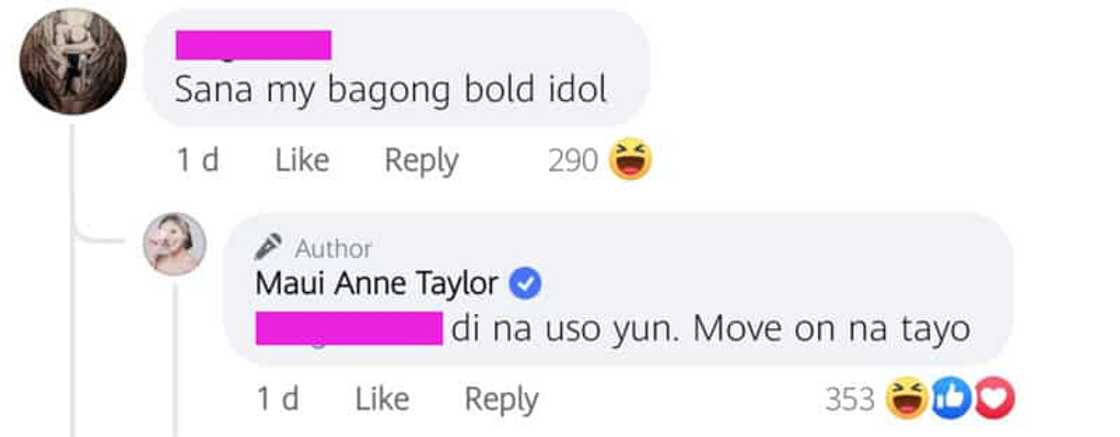 Maui Taylor slams netizen who asked her for a new "bold" Maui Taylor slams netizen who asked her for a new "bold"
