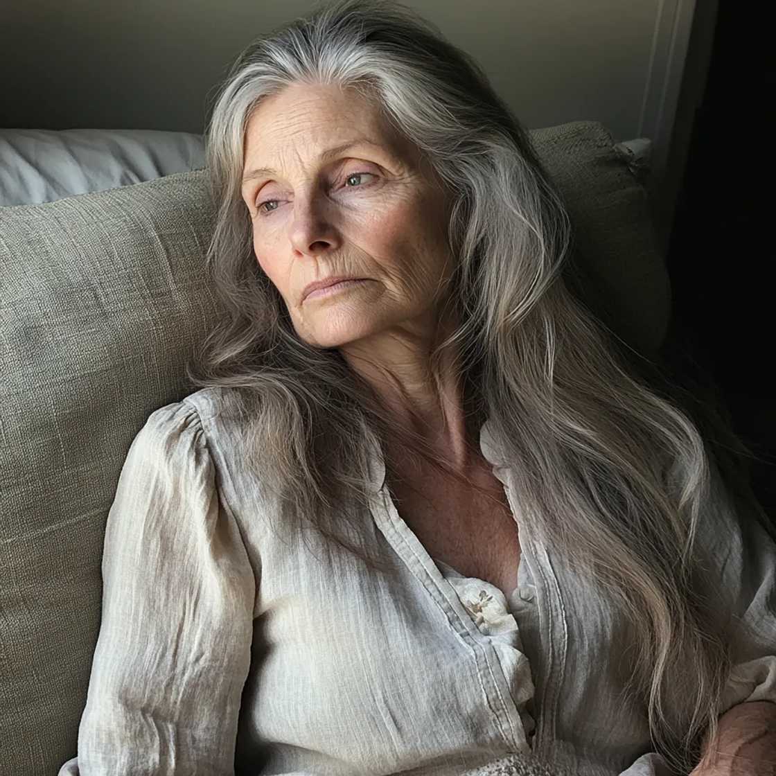 An upset older woman An upset older woman