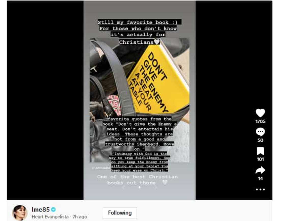 Heart Evangelista, may paglilinaw sa kanyang post na libro: "It's actually for Christians" Heart Evangelista, may paglilinaw sa kanyang post na libro: "It's actually for Christians"