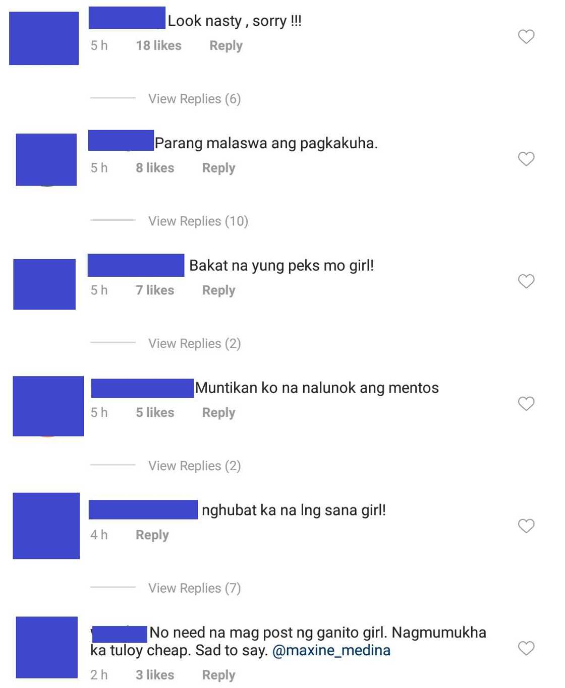 Maxine Medina gets bashed by netizens because of her daring swimsuit photo Maxine Medina gets bashed by netizens because of her daring swimsuit photo