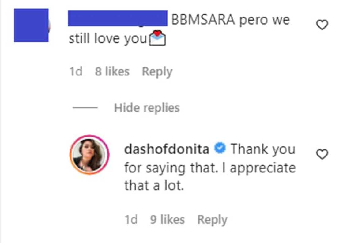 Donita Rose, na-appreciate ang BBM-Sara supporter na love pa rin siya kahit Leni-Kiko supporter siya