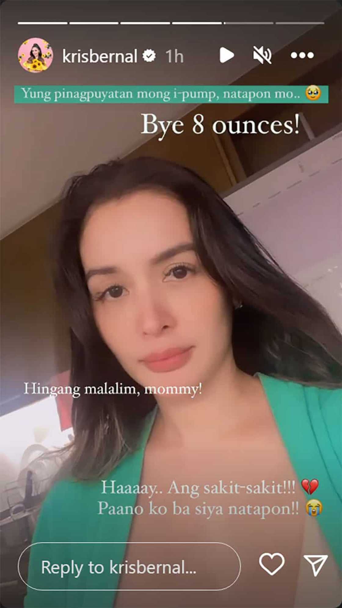 Kris Bernal, naitapon nang di sinasadya ang pinagpuyatang i-pump na gatas ng ina: “Hingang malalim”