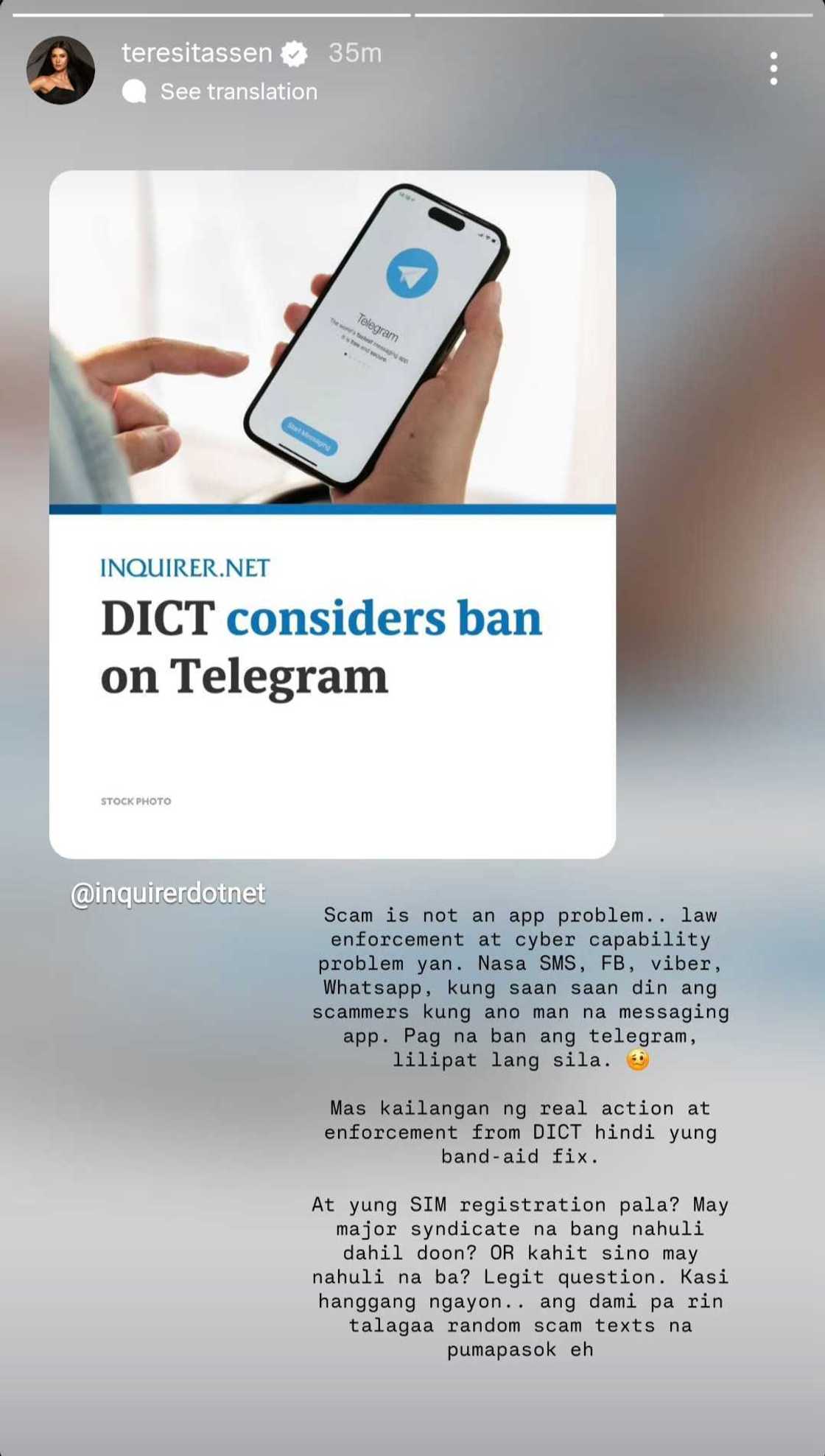 Winwyn Marquez sa pag-consider sa 'Telegram ban' ng DICT: "Band-aid fix" Winwyn Marquez sa pag-consider sa 'Telegram ban' ng DICT: "Band-aid fix"