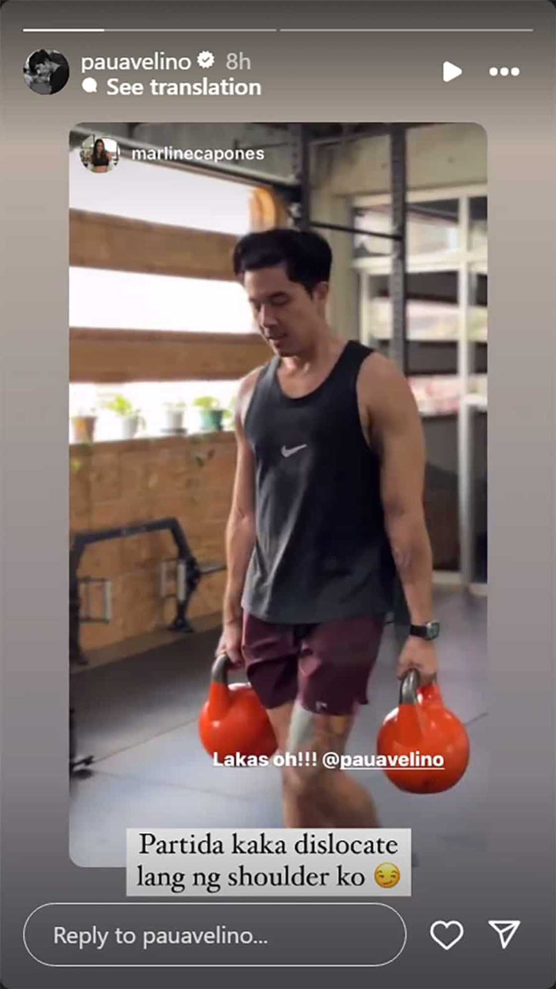 Paulo Avelino, balik-workout; ipinakita ang lakas: “Partida kaka dislocate lang ng shoulder ko”