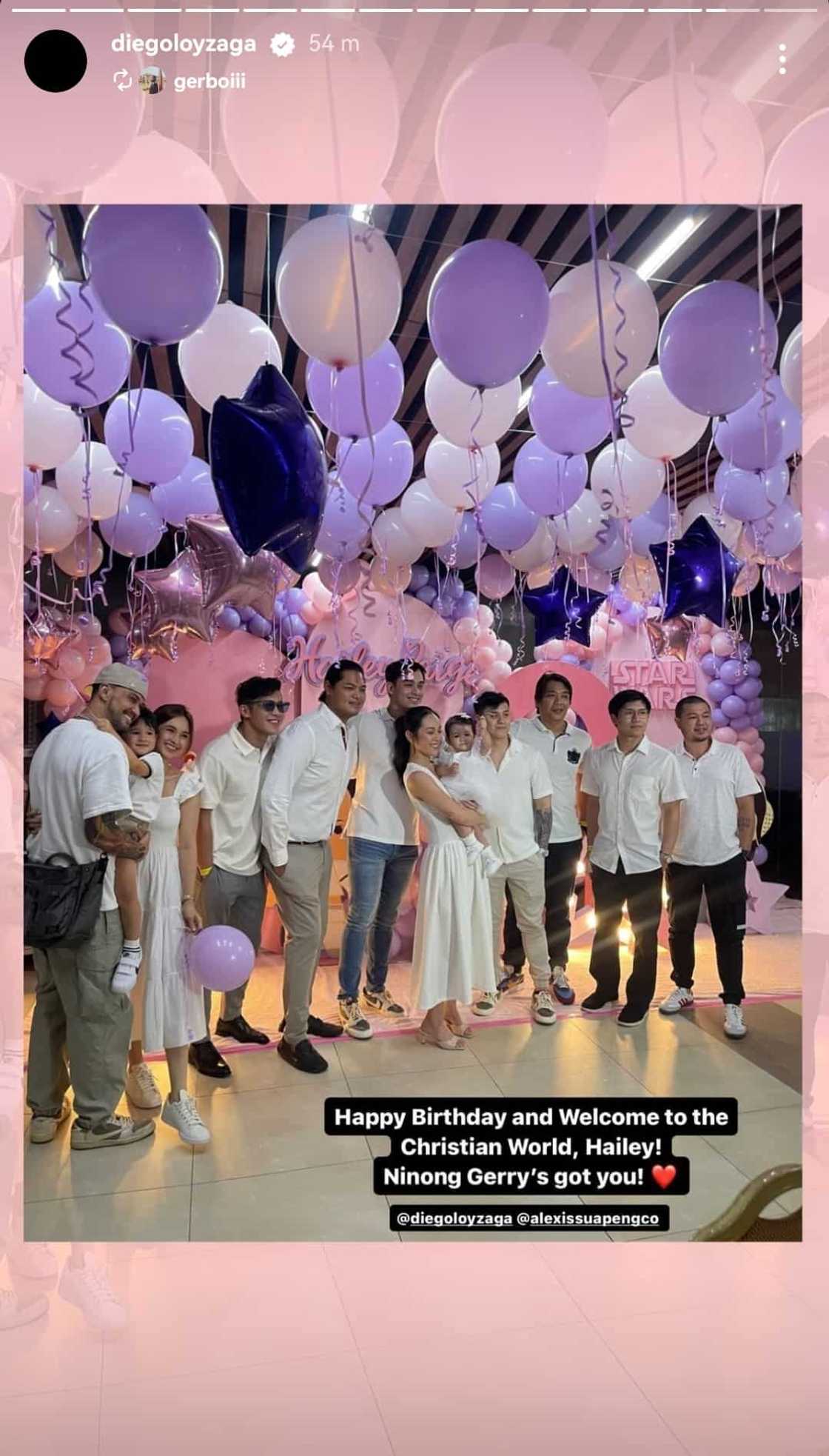 Photos mula sa first birthday party ng anak ni Diego Loyzaga, viral na