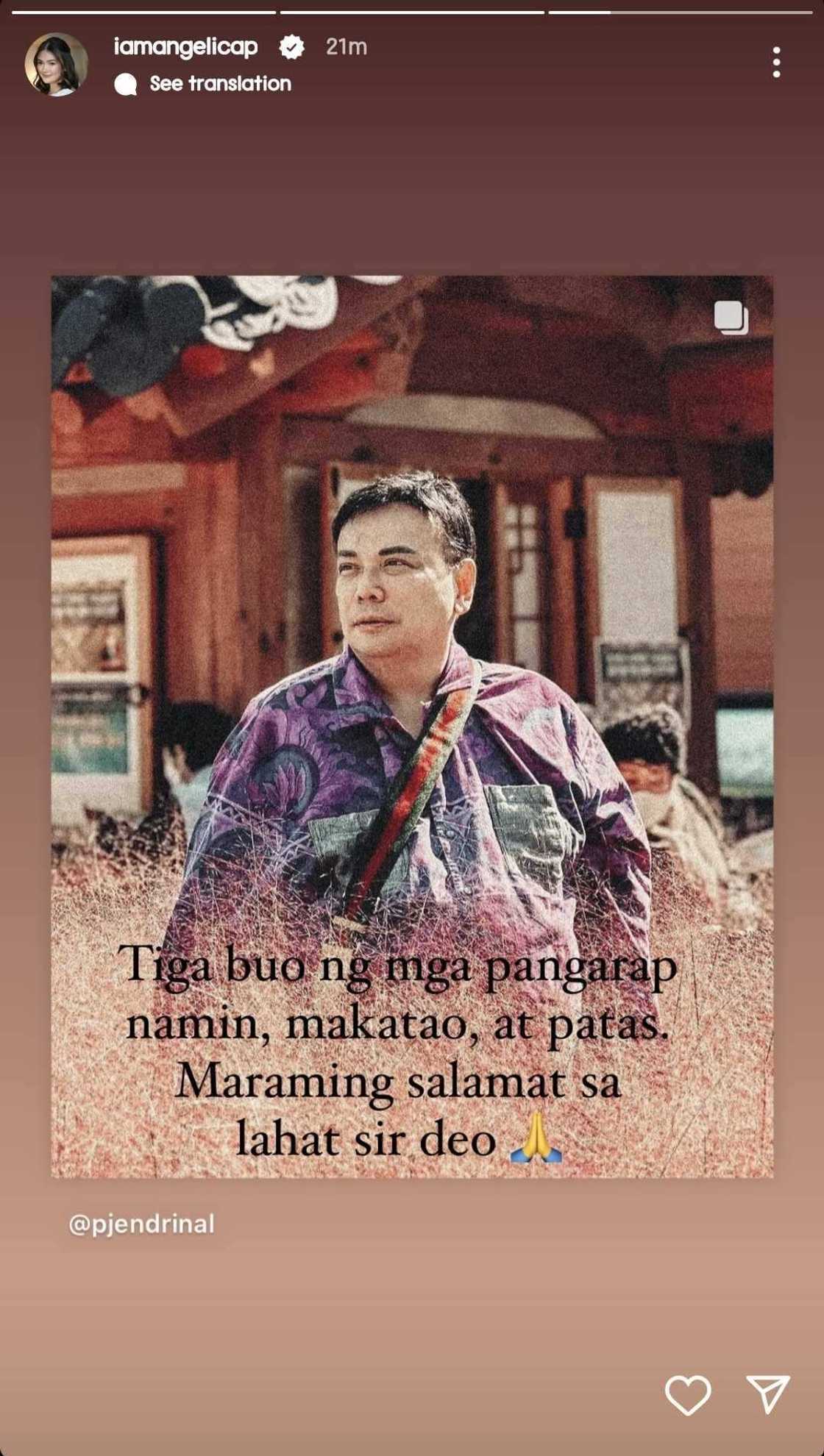 Angelica Panganiban pays tribute to the late Deo Endrinal in viral post Angelica Panganiban pays tribute to the late Deo Endrinal in viral post