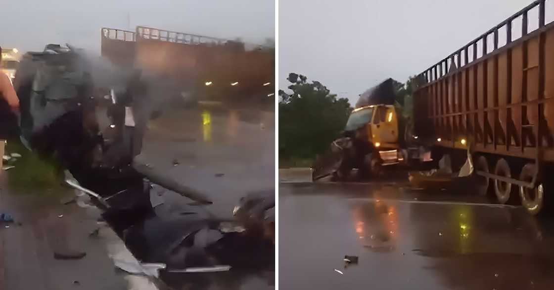 Dalawa patay, dalawa sugatan, sa salpukan ng trailer truck at pickup sa airport road sa Negros Dalawa patay, dalawa sugatan, sa salpukan ng trailer truck at pickup sa airport road sa Negros