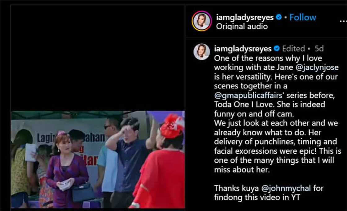 Gladys Reyes, pinost vid ng nakatutuwang scene nila ni Jaclyn sa “Toda One I Love”: “She is funny” Gladys Reyes, pinost vid ng nakatutuwang scene nila ni Jaclyn sa “Toda One I Love”: “She is funny”
