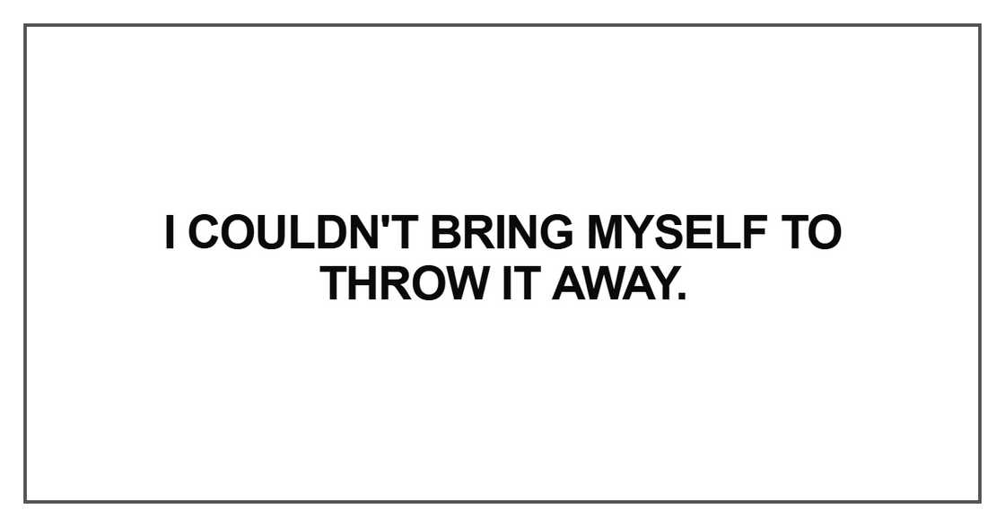 I couldn't bring myself I couldn't bring myself