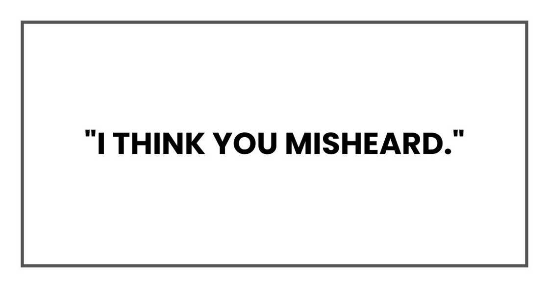 "I think you misheard." "I think you misheard."