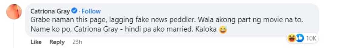 Catriona Gray, umalma sa isang Facebook page na umano'y fake news peddler Catriona Gray, umalma sa isang Facebook page na umano'y fake news peddler