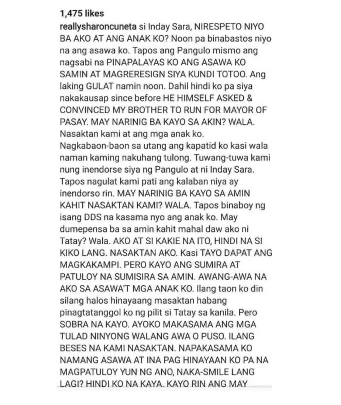 Sharon Cuneta, inilahad ang mga hinaing niya ukol kay Pangulong Duterte Sharon Cuneta, inilahad ang mga hinaing niya ukol kay Pangulong Duterte