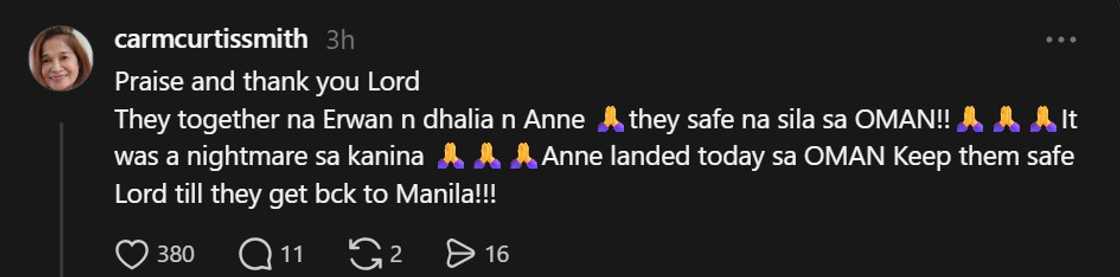 Anne Curtis at pamilya, muling nagkasama sa Oman matapos ang flight diversion Anne Curtis at pamilya, muling nagkasama sa Oman matapos ang flight diversion