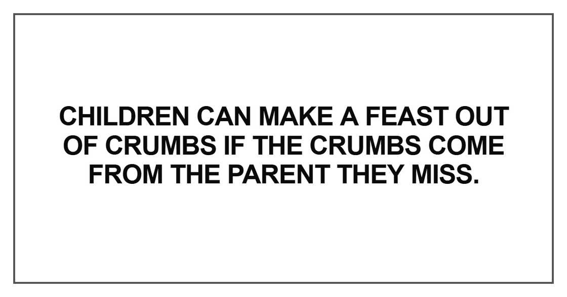 Children can make a feast out of crumbs if the crumbs