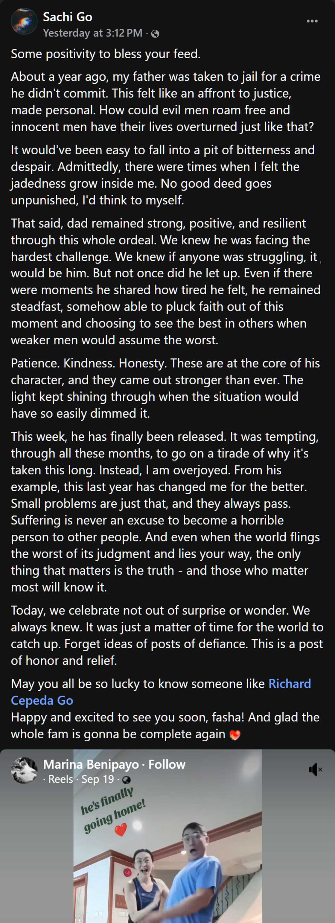 Ricardo Cepeda, pinuri ng kanyang anak sa isang madamdaming post: “This is a post of honor” Ricardo Cepeda, pinuri ng kanyang anak sa isang madamdaming post: “This is a post of honor”