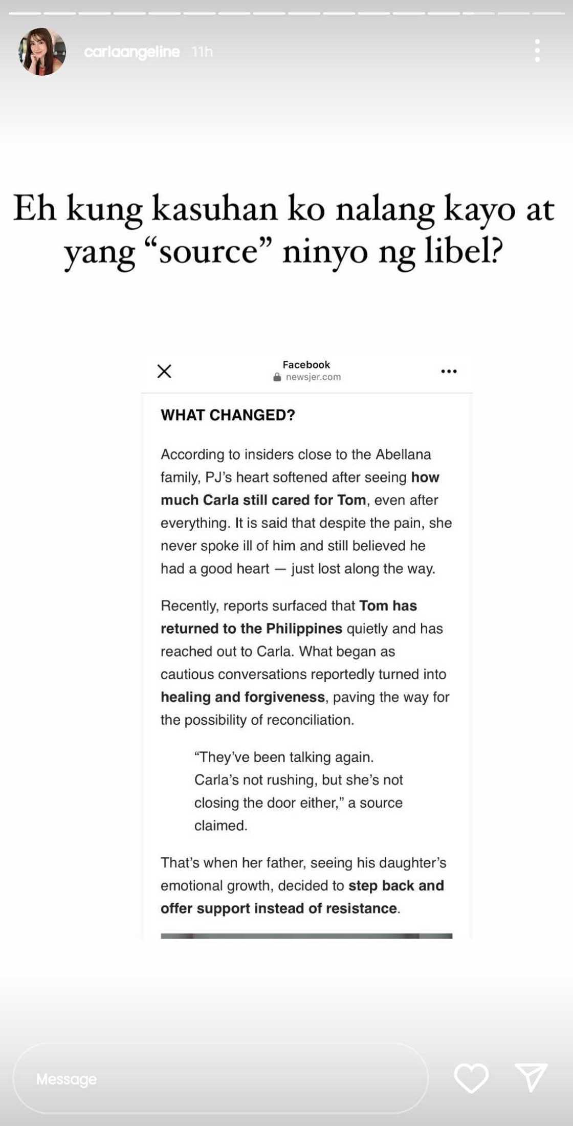 Carla Abellana calls out fake news about her and Tom Rodriguez: "Kung kasuhan ko na lang kayo?" Carla Abellana calls out fake news about her and Tom Rodriguez: "Kung kasuhan ko na lang kayo?"