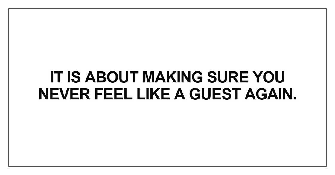 It is about making sure you never feel
