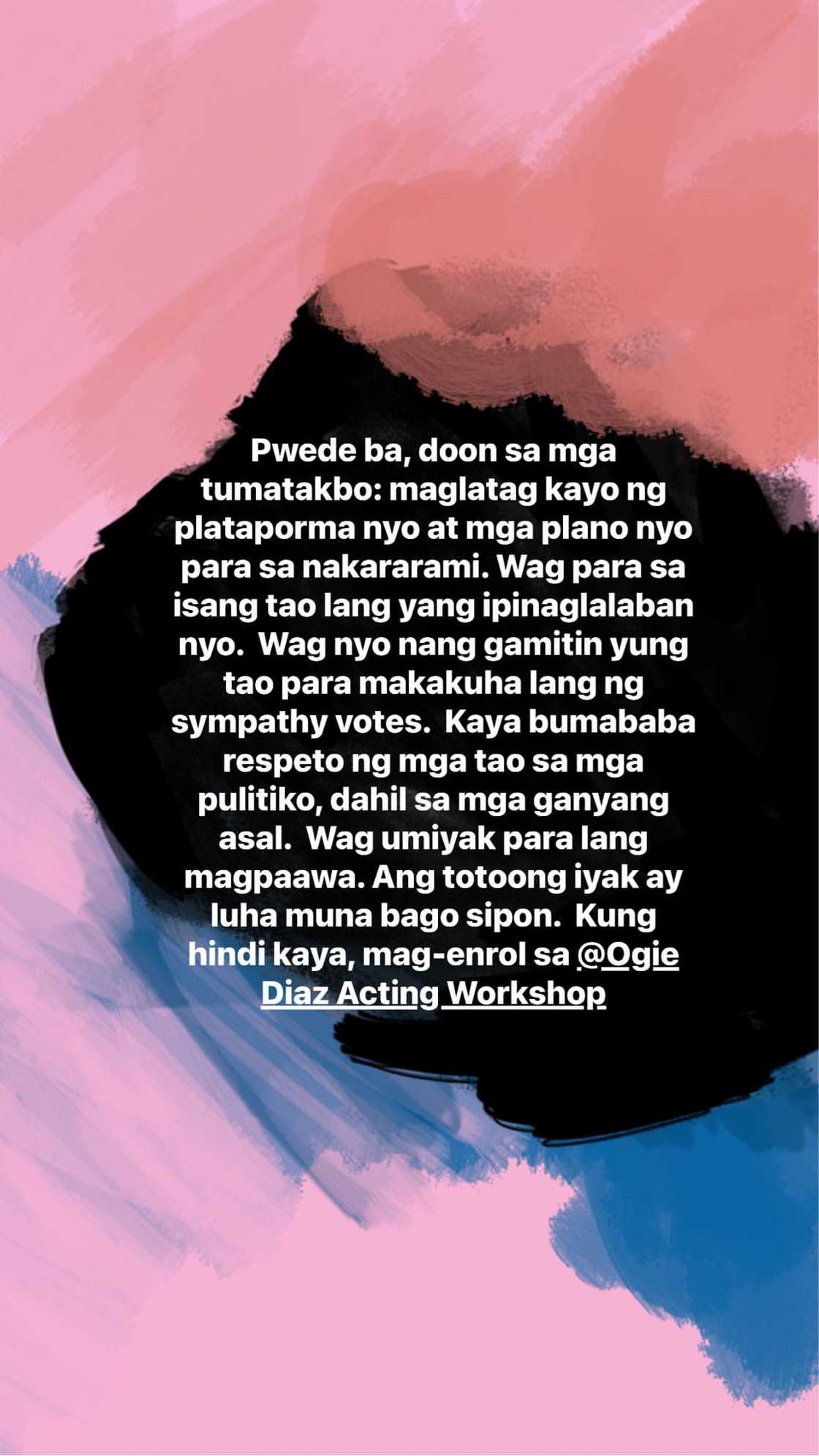 Ogie Diaz, may makahulugang mensahe sa mga tumatakbo: “Wag umiyak para lang magpaawa” Ogie Diaz, may makahulugang mensahe sa mga tumatakbo: “Wag umiyak para lang magpaawa”