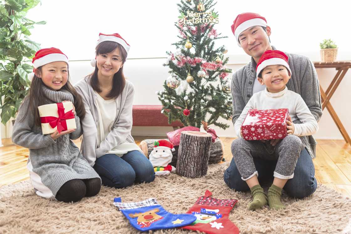 A family during christmas