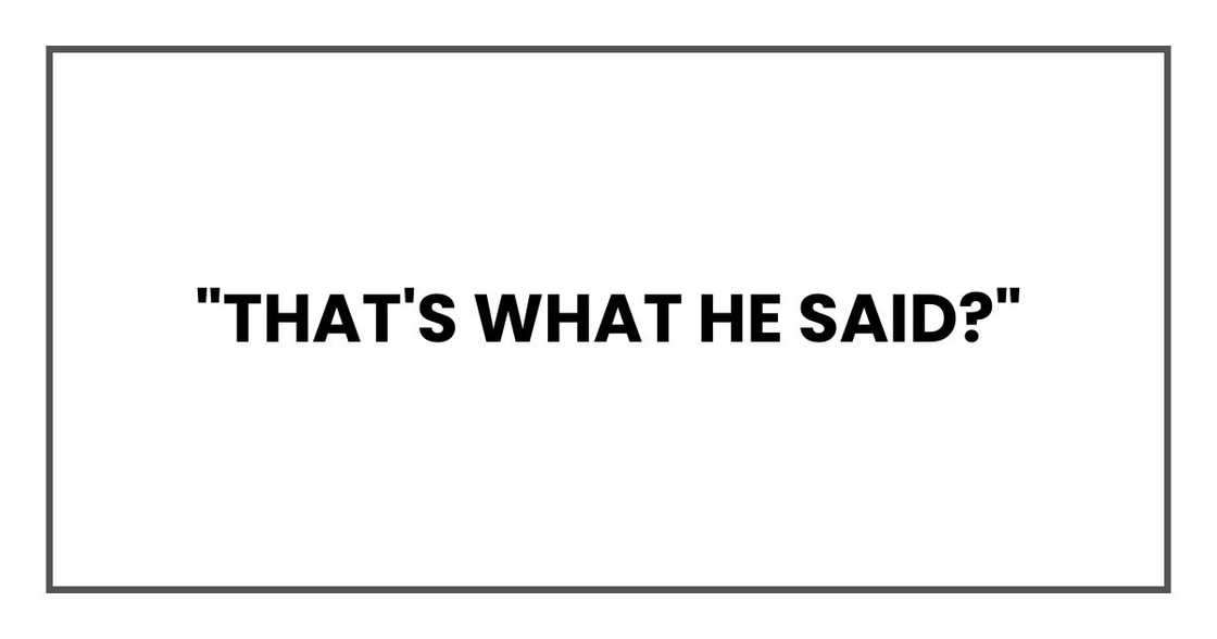 "That's what he said?"