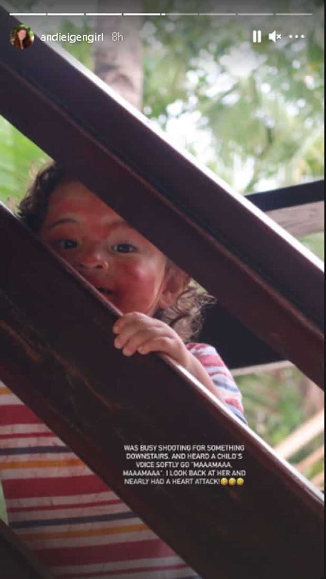 Andi Eigenmann, natakot nang makita si Lilo sa may hagdan Andi Eigenmann, natakot nang makita si Lilo sa may hagdan