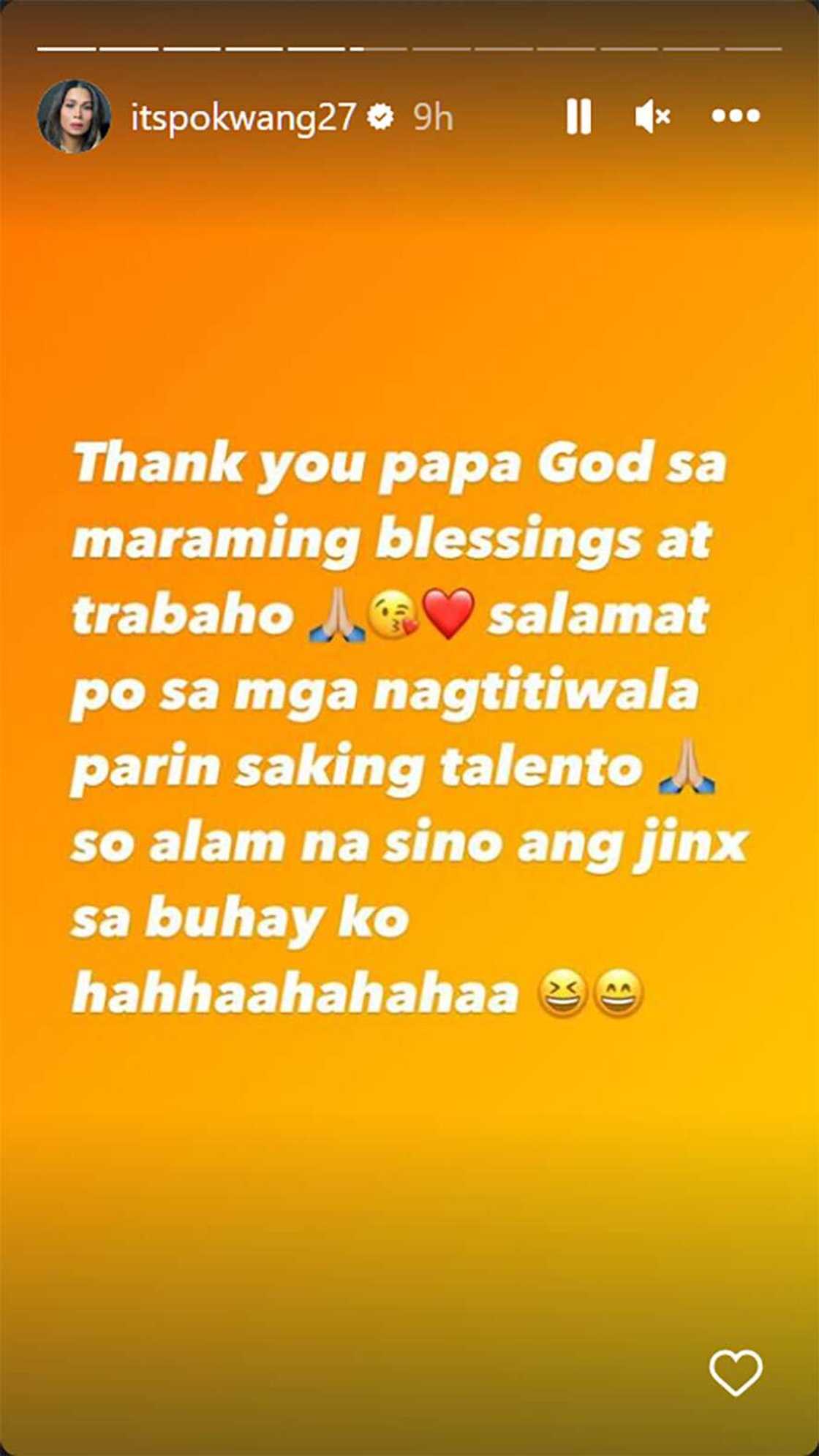 Pokwang, nagpasalamat sa mga blessings na may kasamang pasaring: “Alam na sino ang jinx sa buhay ko” Pokwang, nagpasalamat sa mga blessings na may kasamang pasaring: “Alam na sino ang jinx sa buhay ko”