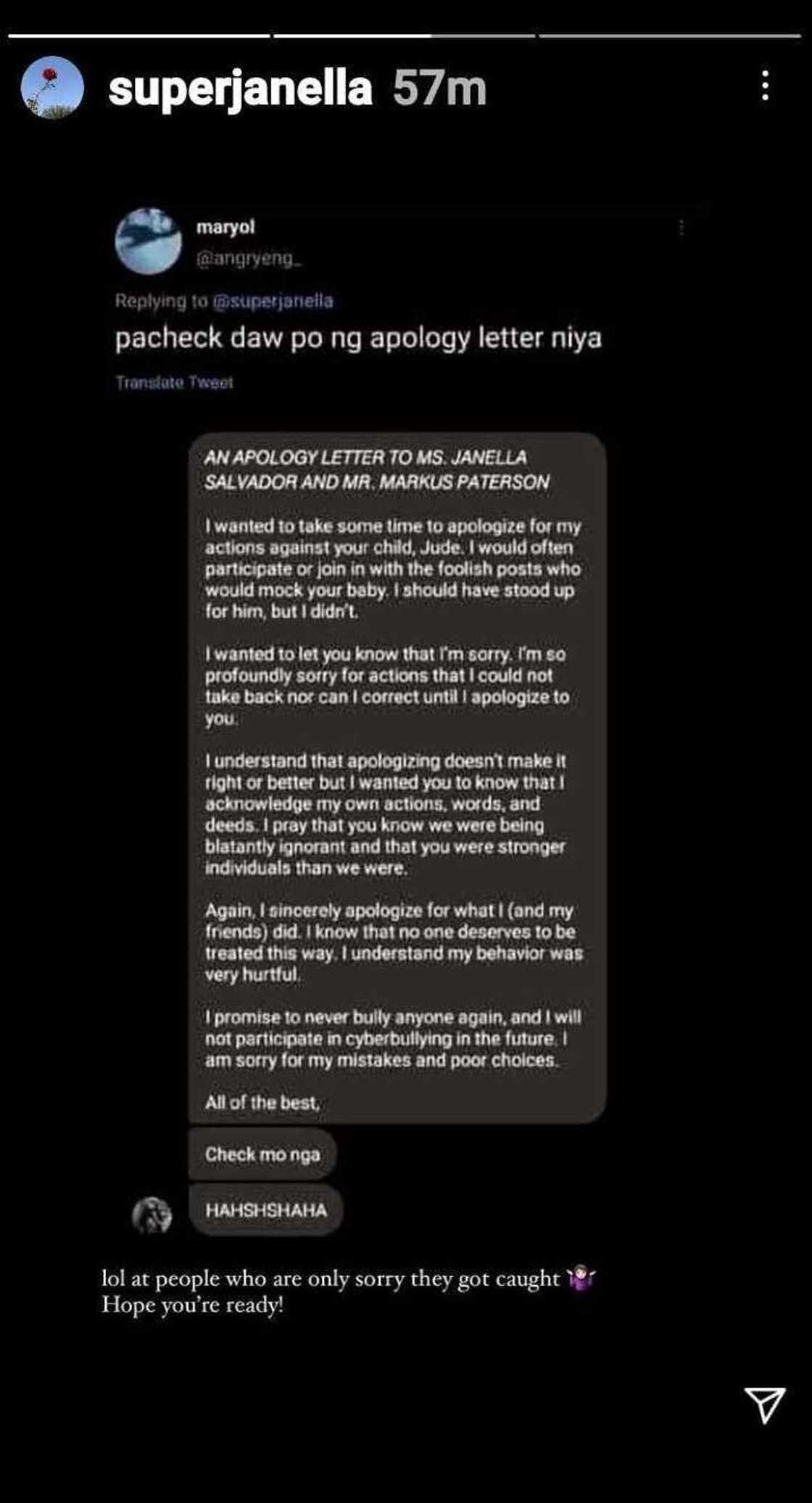 Janella Salvador laughs off baby Jude’s bashers who issue apology Janella Salvador laughs off baby Jude’s bashers who issue apology