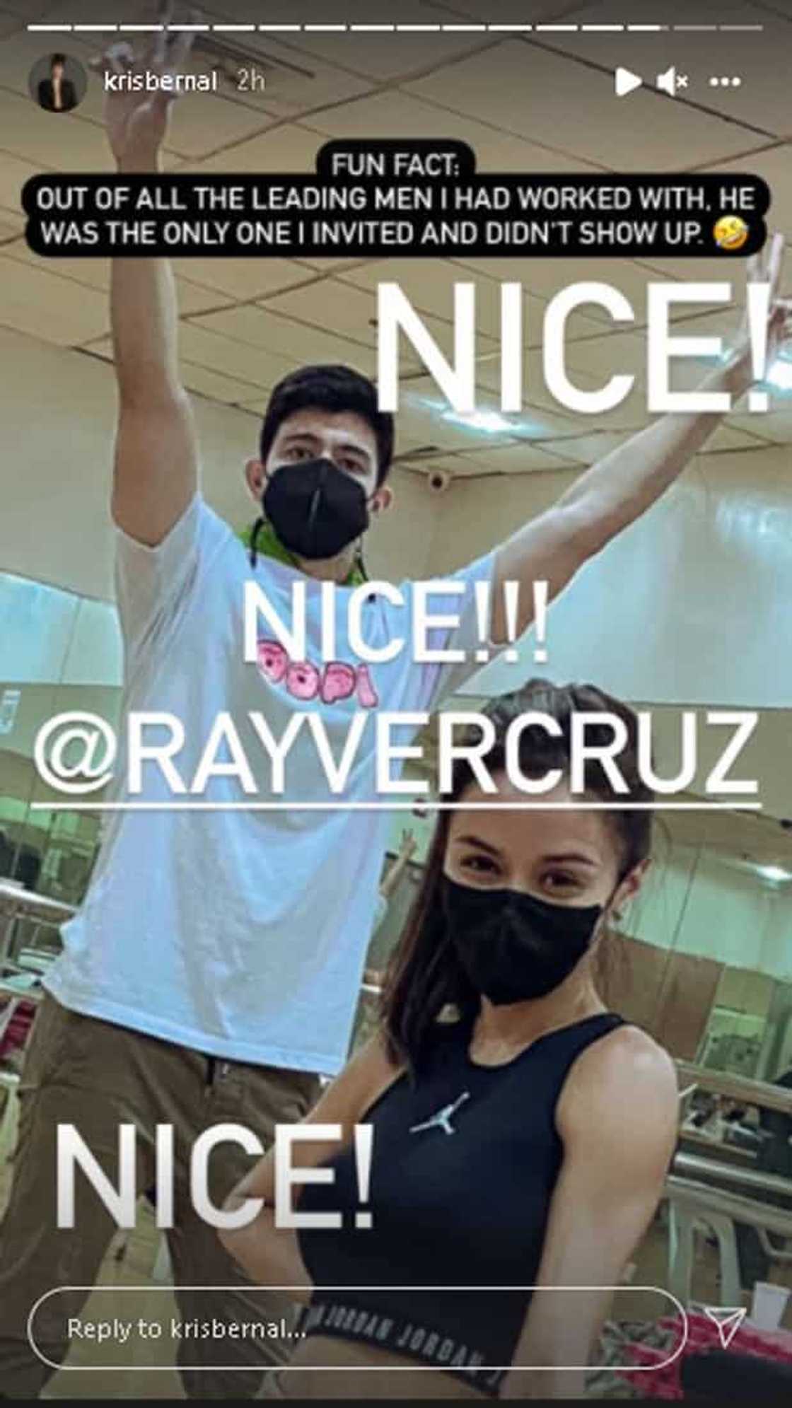 Kris Bernal, pabirong pinaringgan si Rayver Cruz dahil inimbitahan pero hindi dumalo sa kasal: "Nice!" Kris Bernal, pabirong pinaringgan si Rayver Cruz dahil inimbitahan pero hindi dumalo sa kasal: "Nice!"