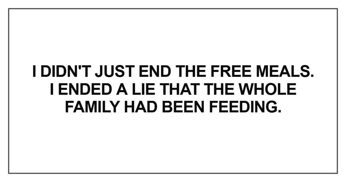 I didn't just end the free meals