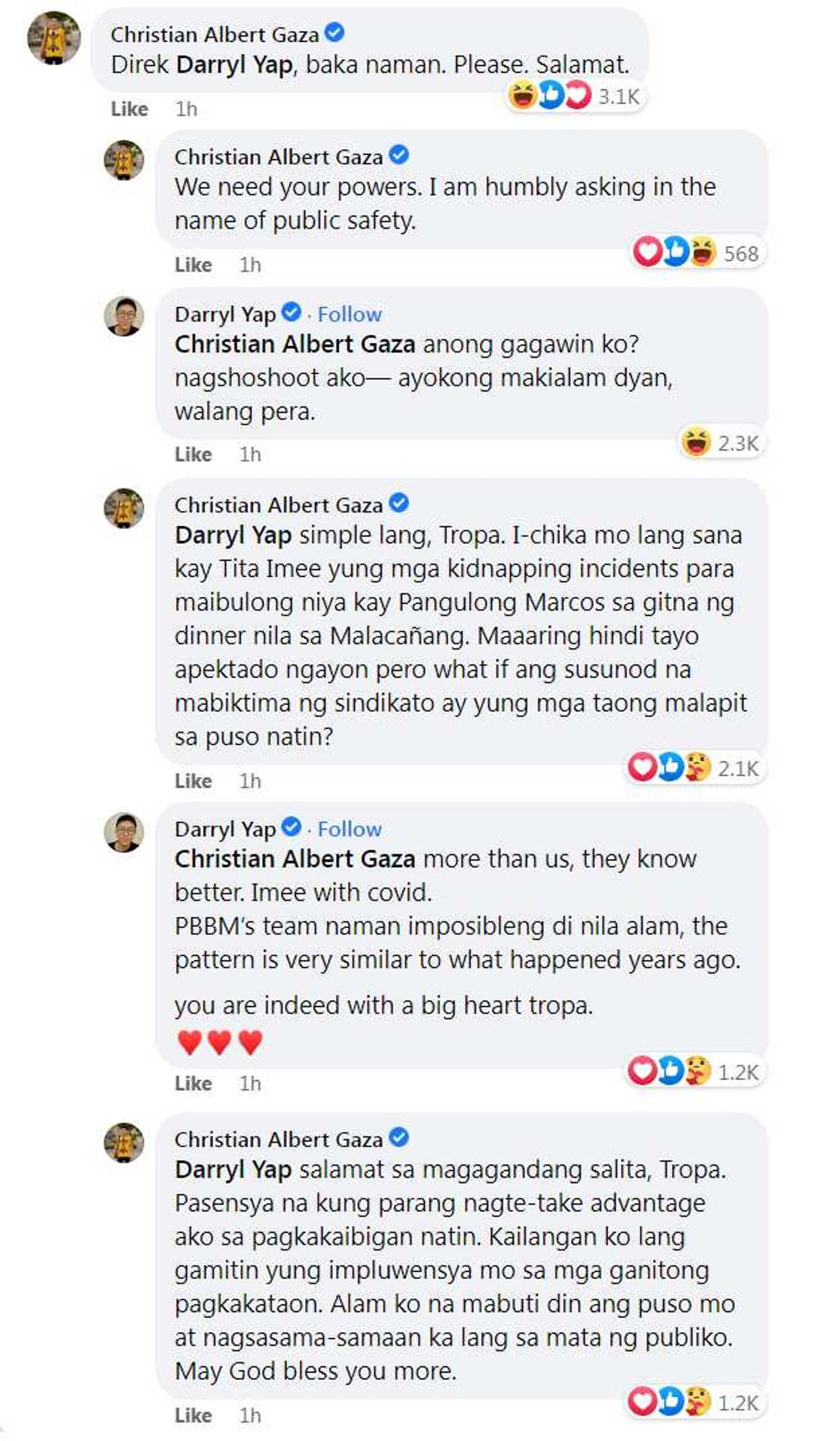 Convo nina Xian Gaza at Darry Yap ukol sa “sunod-sunod na kidnapping case,” usap-usapan Convo nina Xian Gaza at Darry Yap ukol sa “sunod-sunod na kidnapping case,” usap-usapan