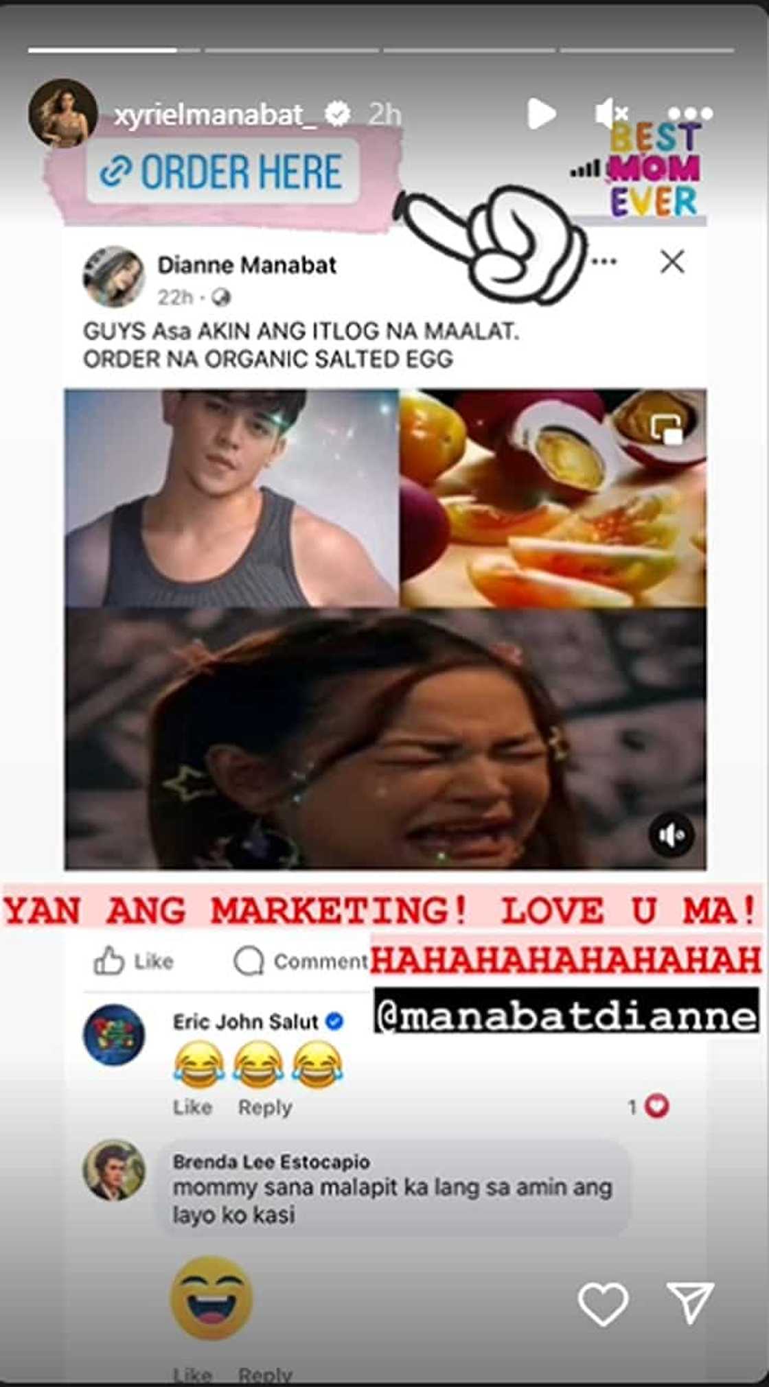 Xyriel Manabat sa nanay niyang nagtinda ng itlog na maalat: "Yan ang marketing" Xyriel Manabat sa nanay niyang nagtinda ng itlog na maalat: "Yan ang marketing"