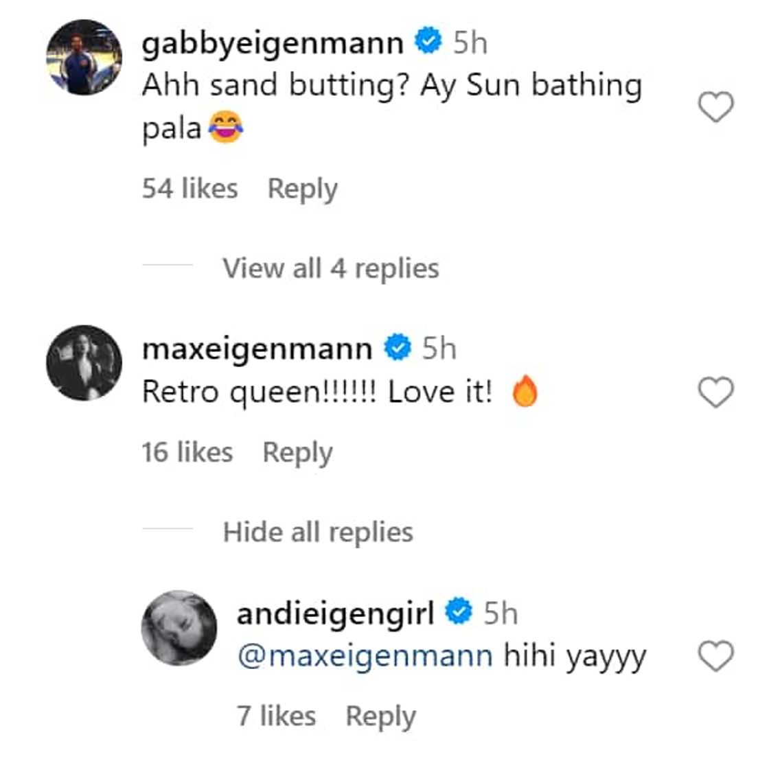 Andi Eigenmann shares stunning swimsuit photos; Gabby, Max Eigenmann positively reacts Andi Eigenmann shares stunning swimsuit photos; Gabby, Max Eigenmann positively reacts
