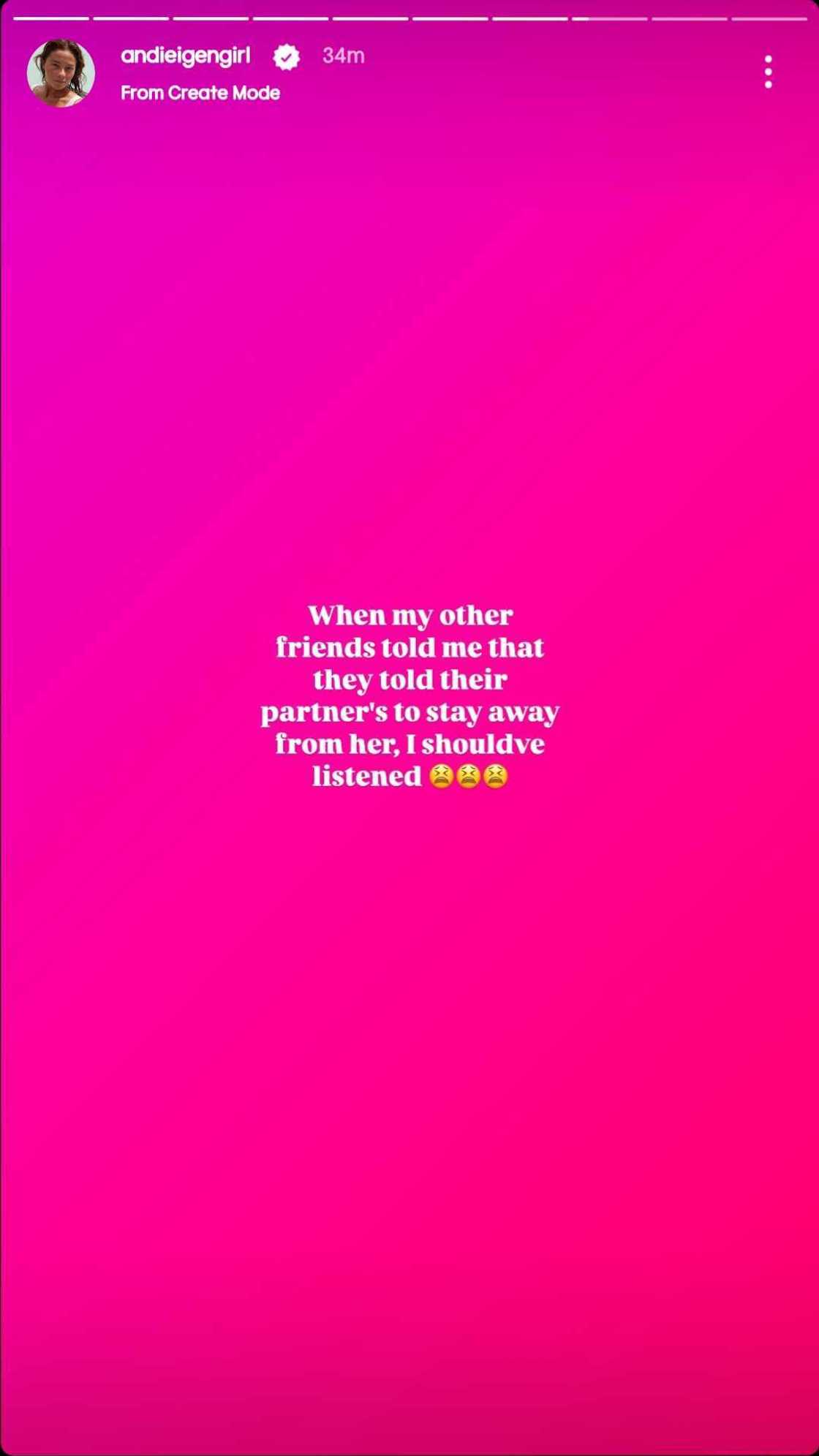 Andi Eigenmann, nagpaliwanag: "I posted because this person betrayed me" Andi Eigenmann, nagpaliwanag: "I posted because this person betrayed me"