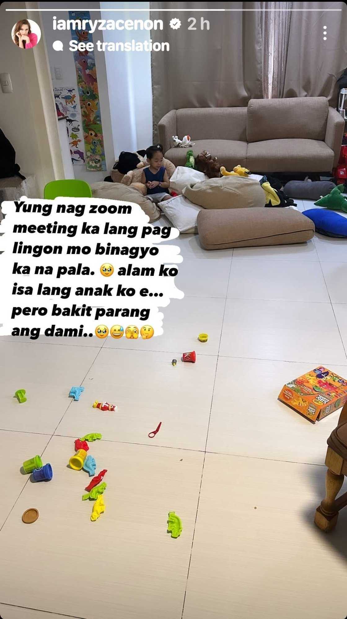 Ryza Cenon sa hitsura ng bahay matapos ang Zoom meeting niya: “binagyo”