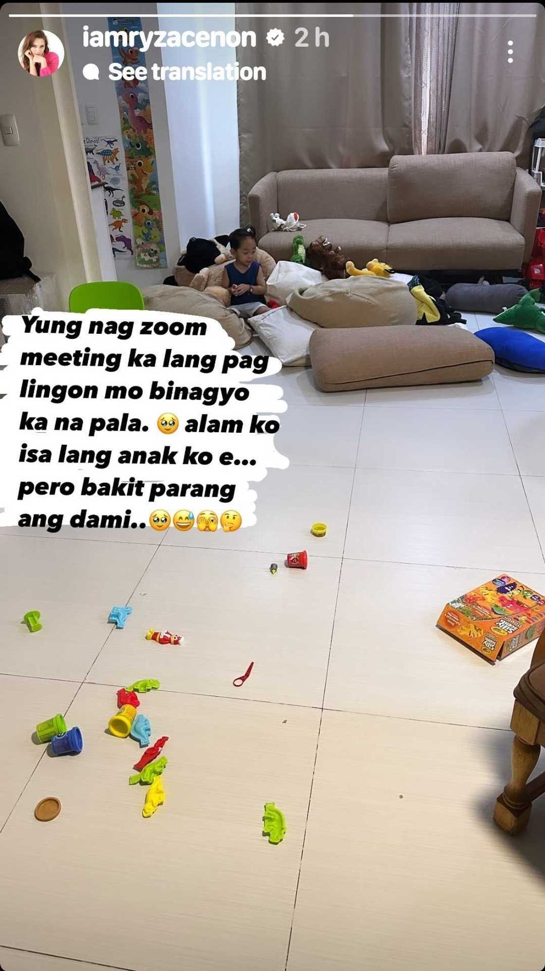 Ryza Cenon sa hitsura ng bahay matapos ang Zoom meeting niya: “binagyo” Ryza Cenon sa hitsura ng bahay matapos ang Zoom meeting niya: “binagyo”