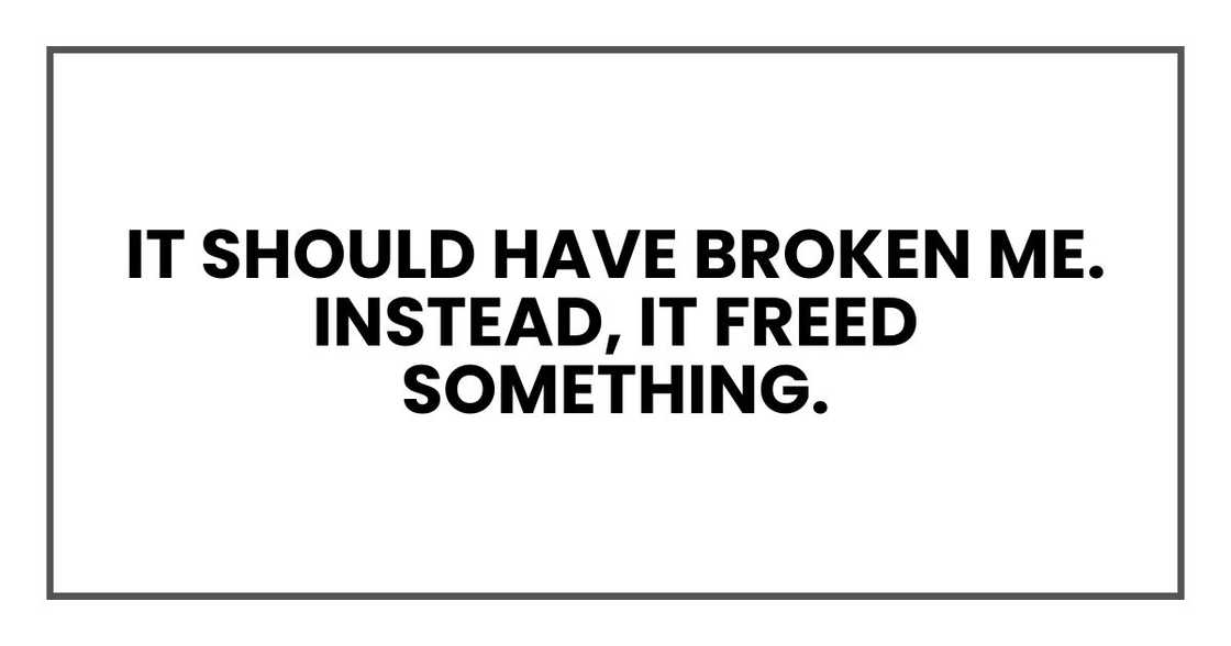 It should have broken me. Instead, it freed something. It should have broken me. Instead, it freed something.