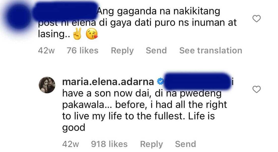 Ellen Adarna, niresbakan netizen na nagkomentong puro inuman pinu-post niya dati Ellen Adarna, niresbakan netizen na nagkomentong puro inuman pinu-post niya dati
