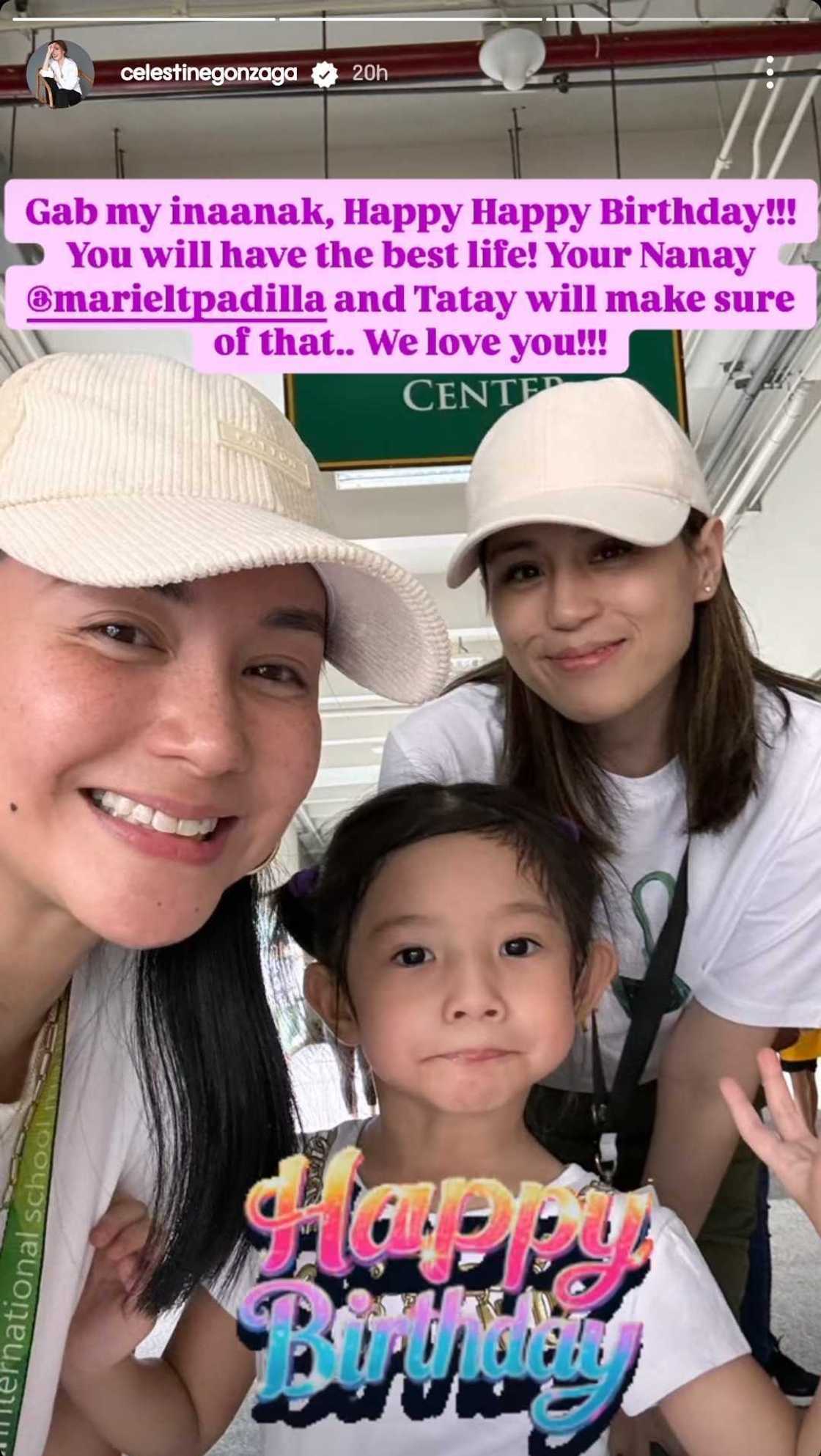 Toni Gonzaga, binati ang anak ni Mariel Padilla na si Gabriela: "My inaanak"