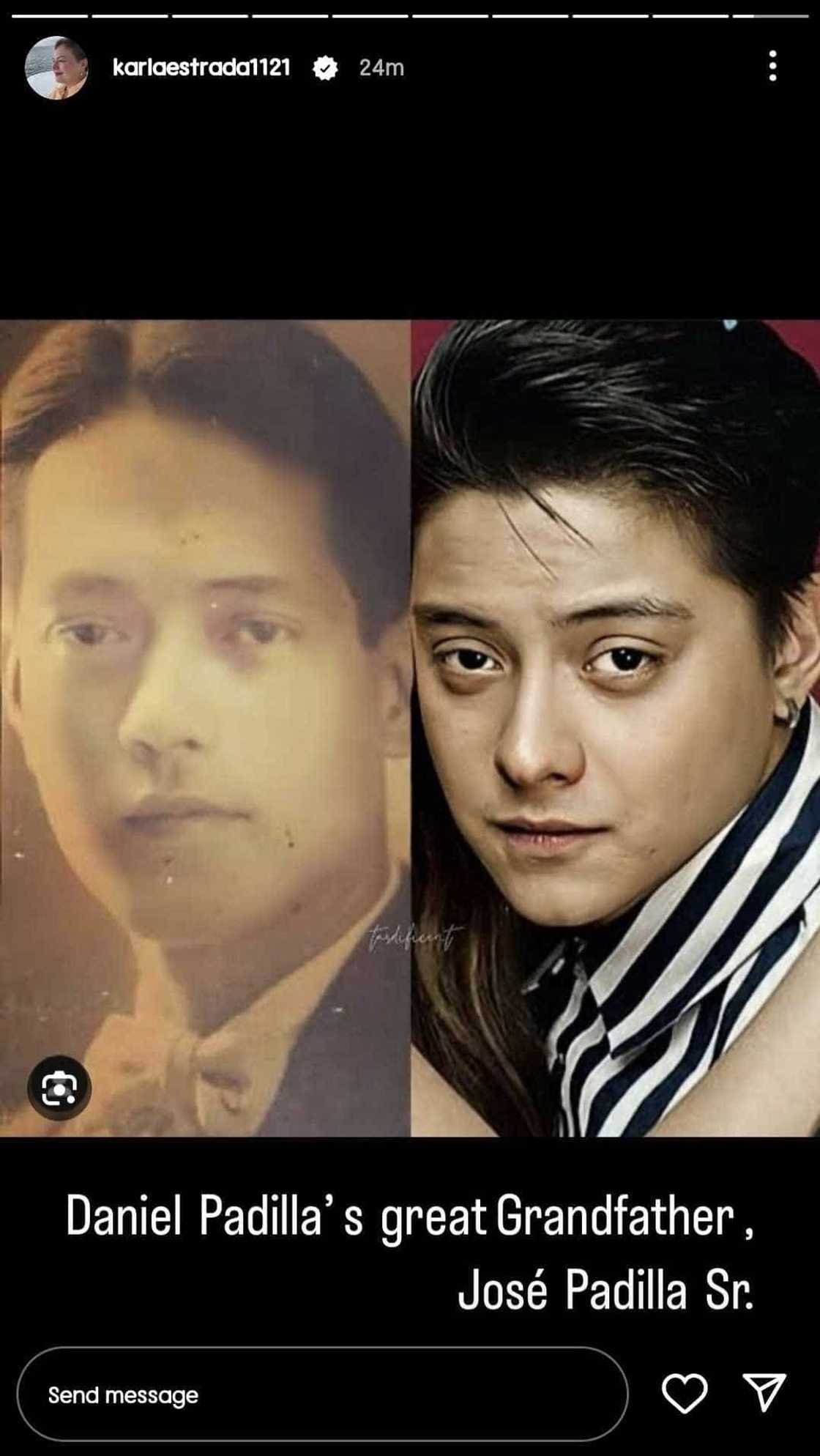Karla Estrada, ibinida pagkakahawig ni Daniel Padilla sa kanyang great grandfather Karla Estrada, ibinida pagkakahawig ni Daniel Padilla sa kanyang great grandfather