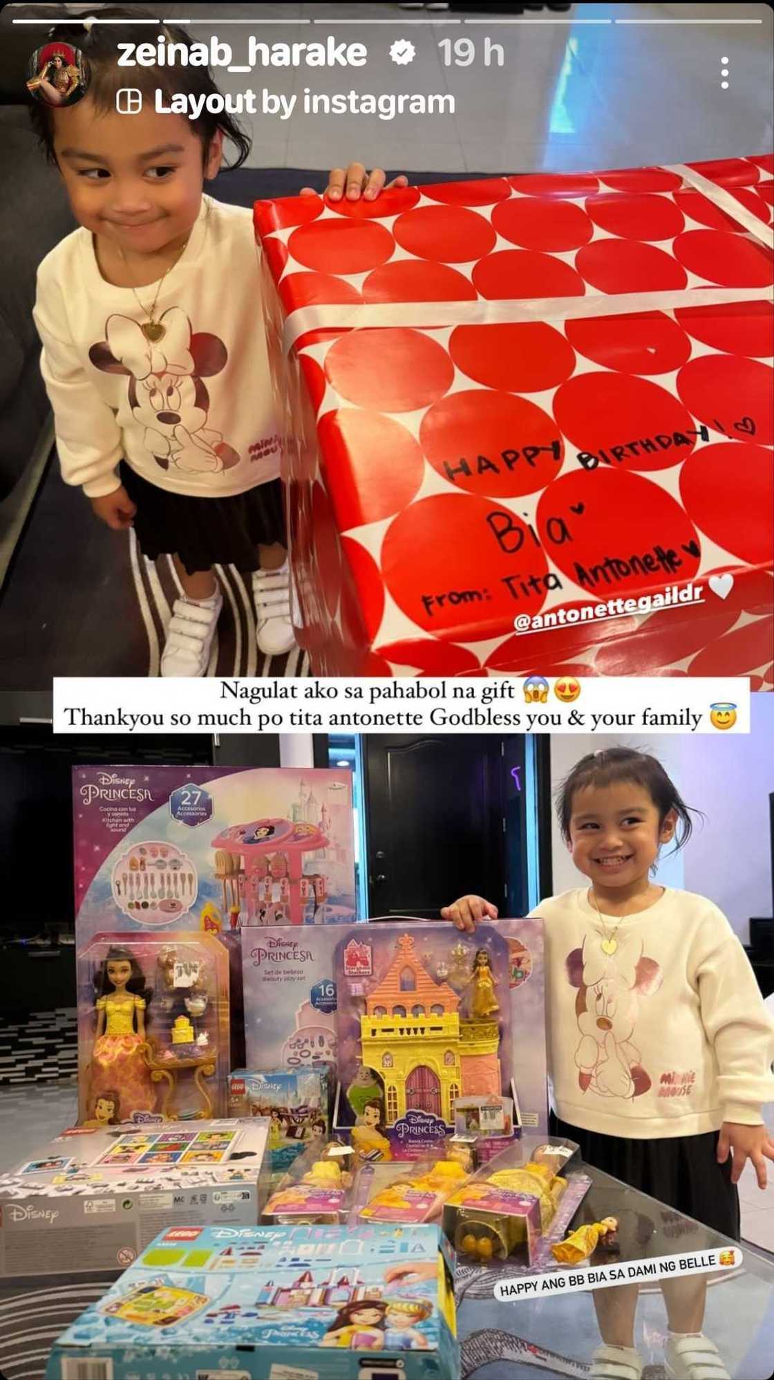 Zeinab Harake, pinasalamatan si Antonette Gail dahil sa regalo nito kay Bia Zeinab Harake, pinasalamatan si Antonette Gail dahil sa regalo nito kay Bia