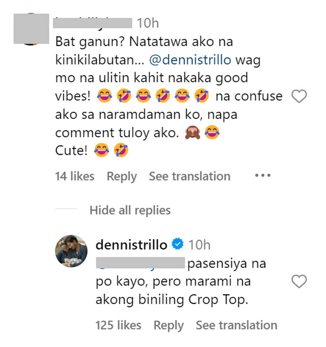 Dennis Trillo, may kwelang reply sa "natatawa ako na kinikilabutan" comment sa crop top look niya Dennis Trillo, may kwelang reply sa "natatawa ako na kinikilabutan" comment sa crop top look niya