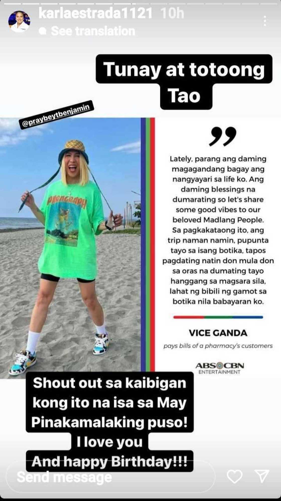 Karla Estrada tinawag na “tunay at totoong tao” ang kaibigang si Vice Ganda Karla Estrada tinawag na “tunay at totoong tao” ang kaibigang si Vice Ganda