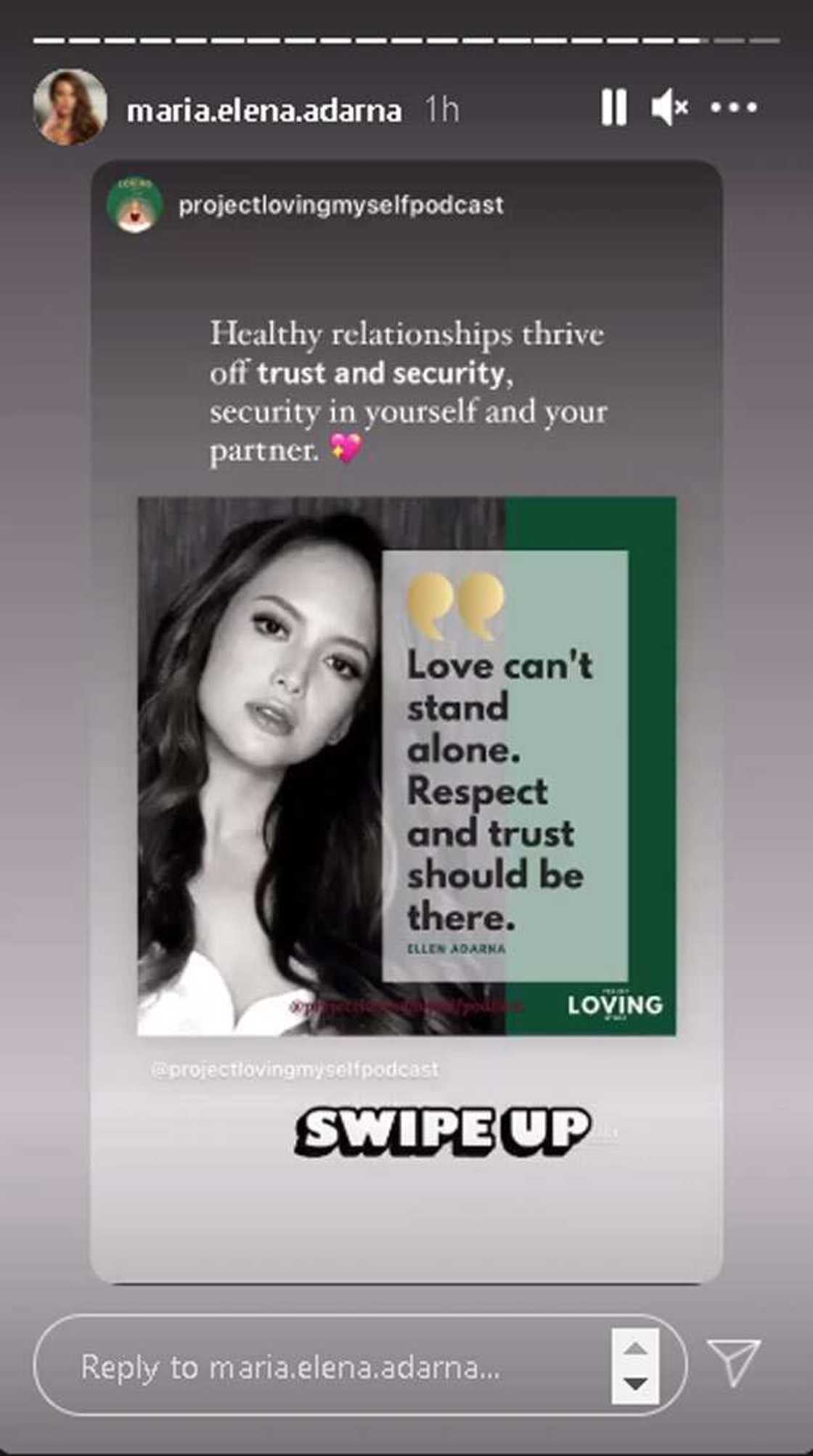 Ellen Adarna's advice for a healthy relationship goes viral: "Love can't stand alone" Ellen Adarna's advice for a healthy relationship goes viral: "Love can't stand alone"