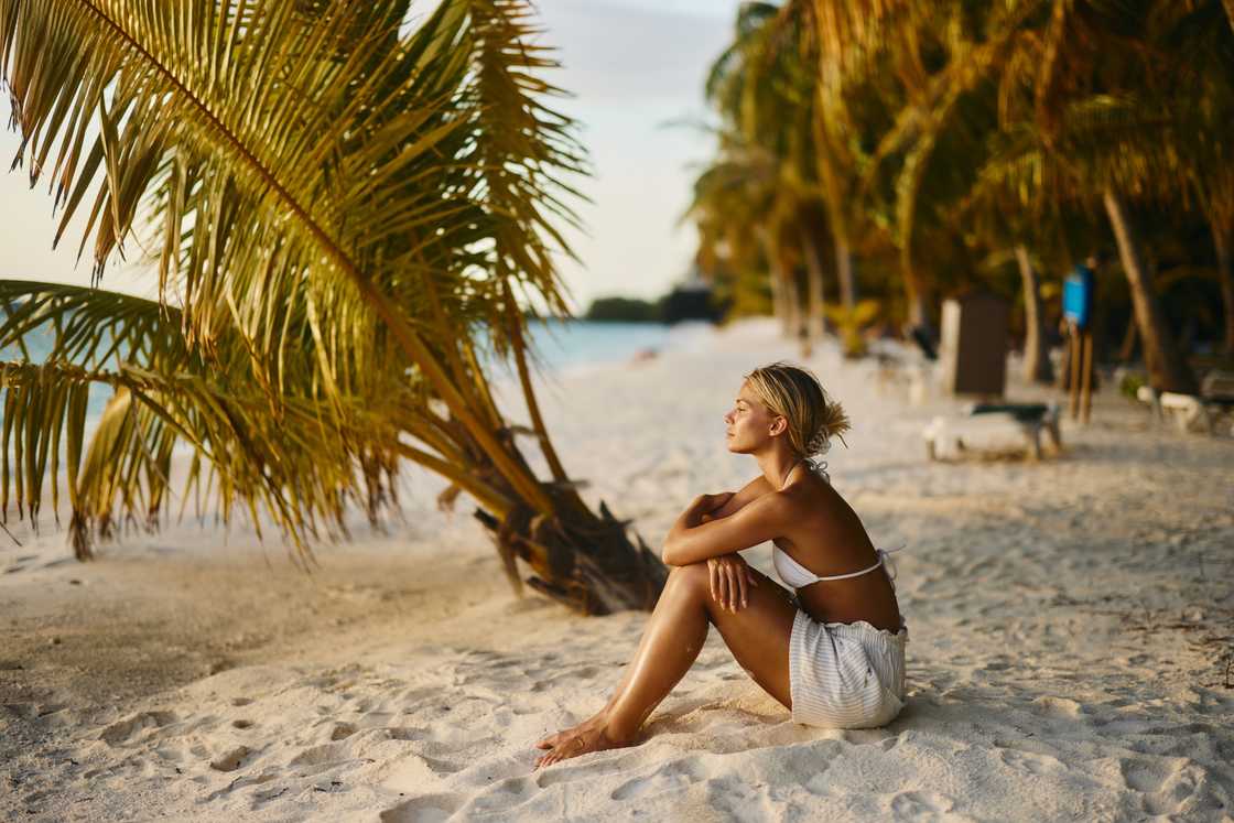 A woman at the beach