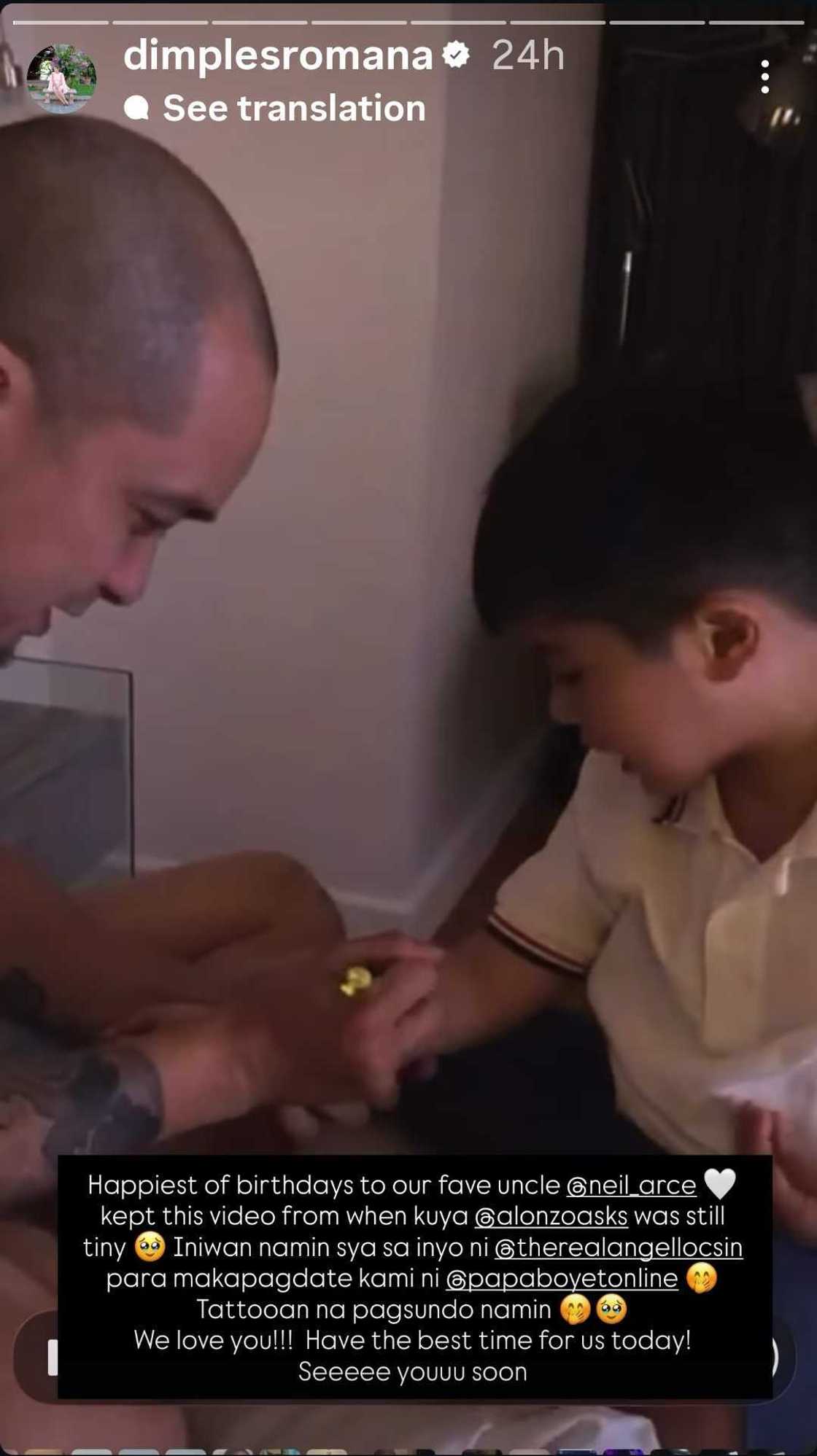 Dimples Romana, binati si Neil Arce; binalikan ang cute moment nito kasama si Alonzo Dimples Romana, binati si Neil Arce; binalikan ang cute moment nito kasama si Alonzo