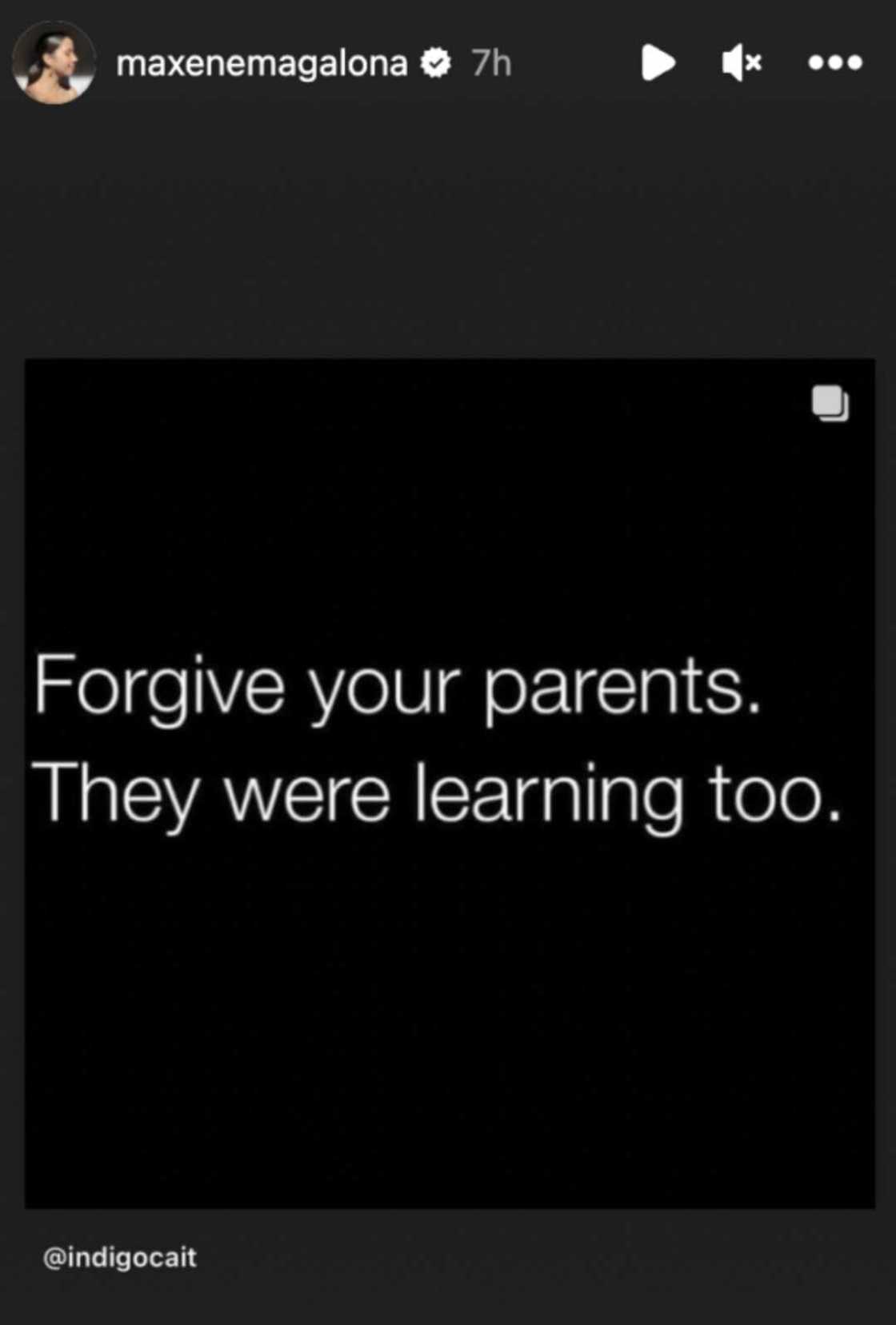 Maxene Magalona, nag-repost ng 'forgive your parents' quote Maxene Magalona, nag-repost ng 'forgive your parents' quote