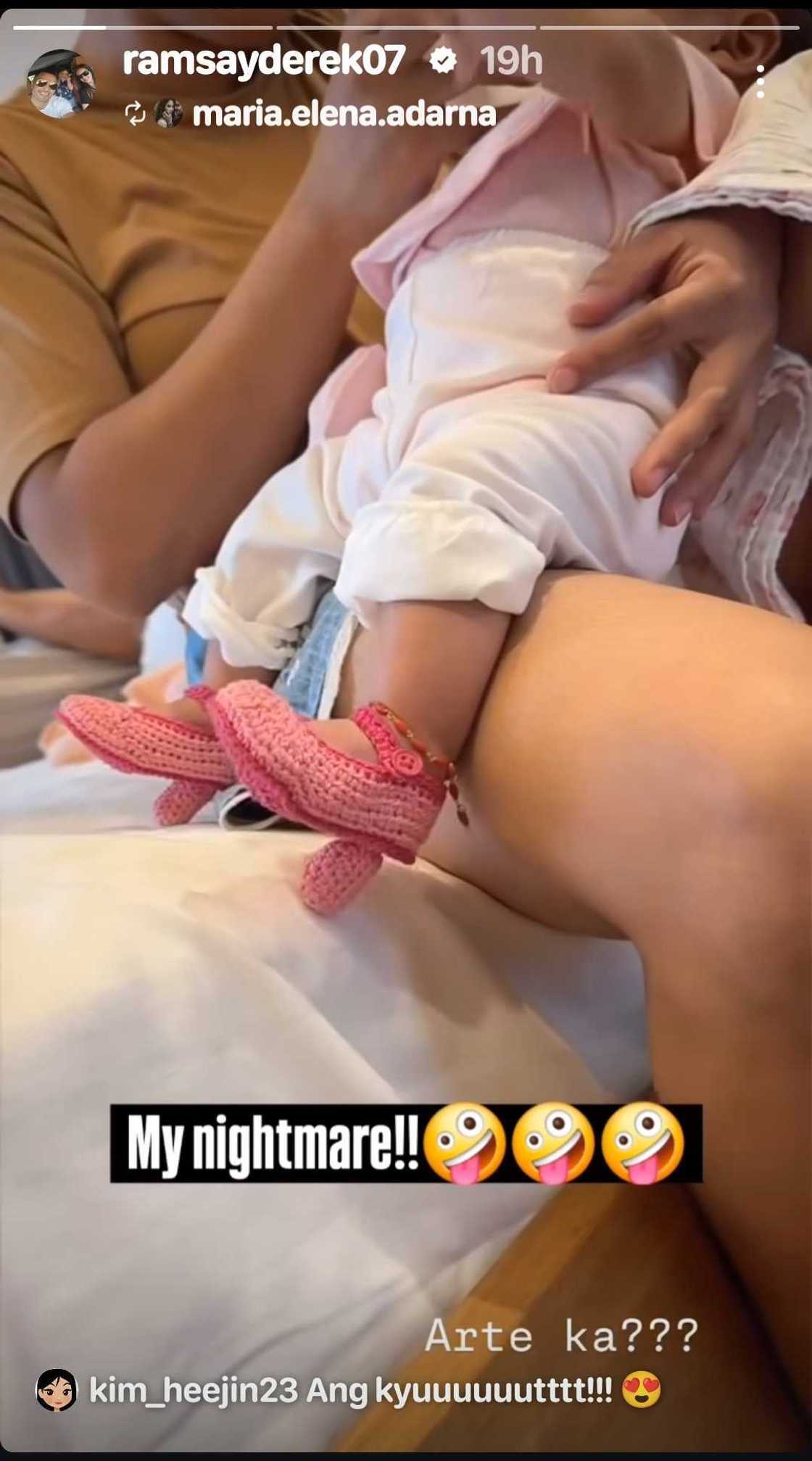 Ellen Adarna, may makulit na caption nang mag-share ng clip ni Liana suot ang mala-heels na footwear