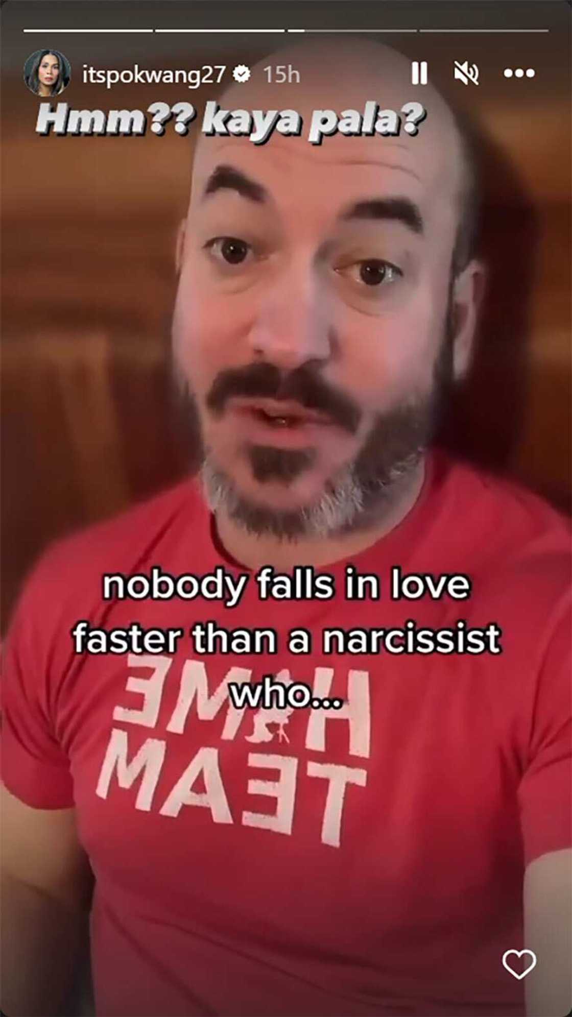 Pokwang, nagrepost tungkol sa taong mapagpahalaga sa sarili: “Nobody falls in love with a narcissist” Pokwang, nagrepost tungkol sa taong mapagpahalaga sa sarili: “Nobody falls in love with a narcissist”