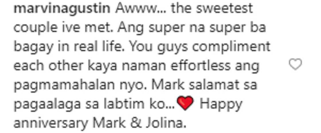 Marvin Agustin has a message for Jolina Magdangal and husband Mark Escueta on their 7th wedding anniversary Marvin Agustin has a message for Jolina Magdangal and husband Mark Escueta on their 7th wedding anniversary
